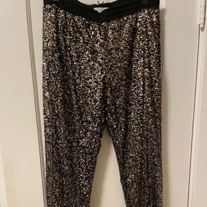 Wayf champagne color sequined pants